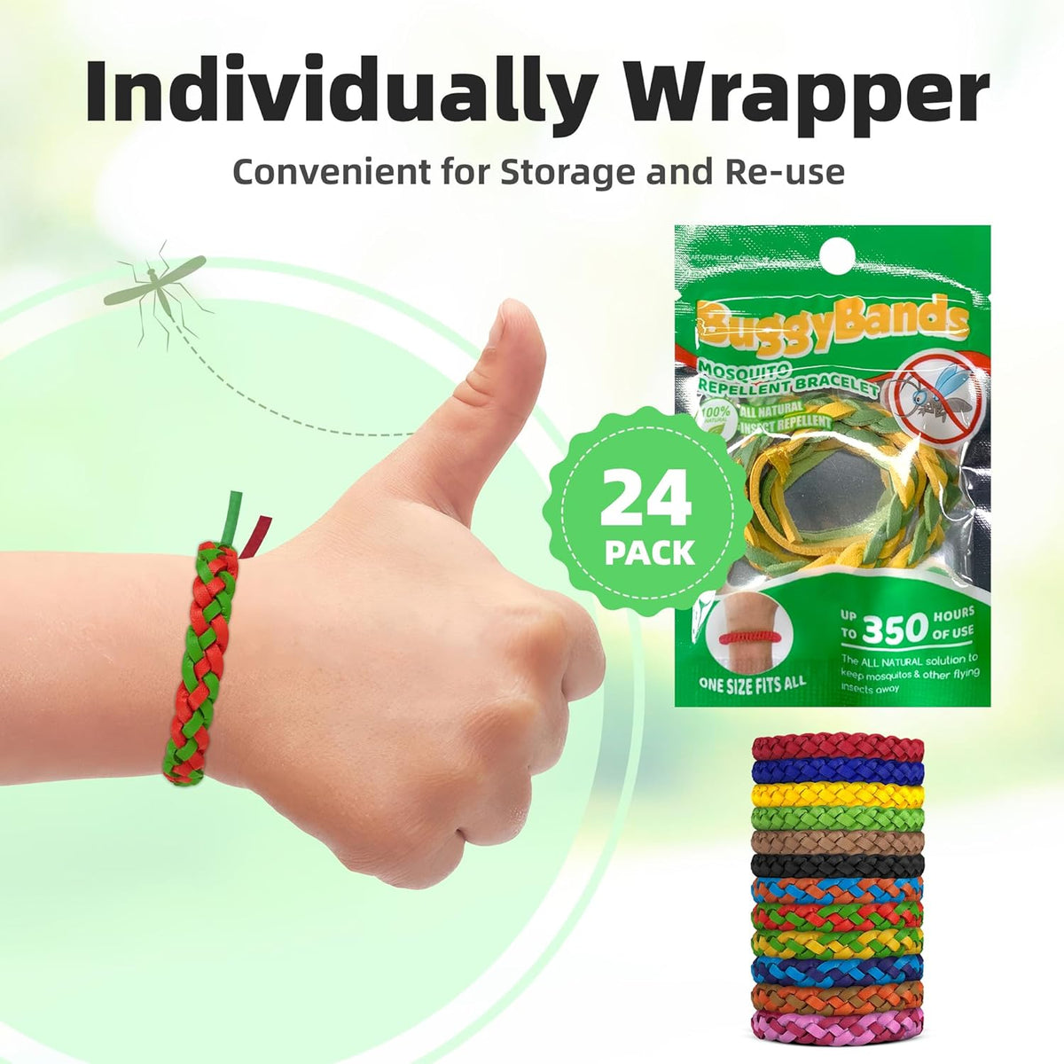 Buggybands Mosquito Repellent Bracelets 24Pack